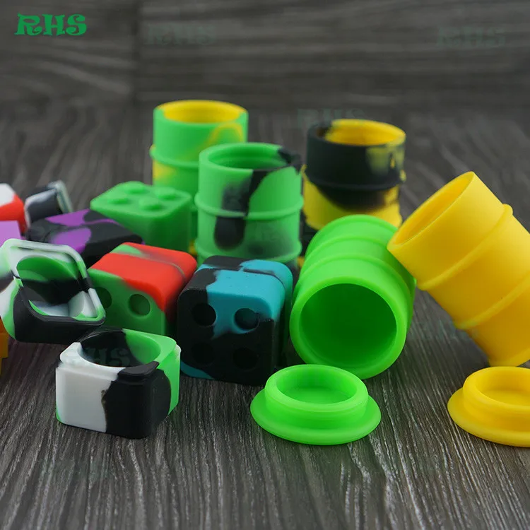 

500pcs food grade silicone large jar oil barrel DabDish Concentrate Silicone round containers free shipping by DHL