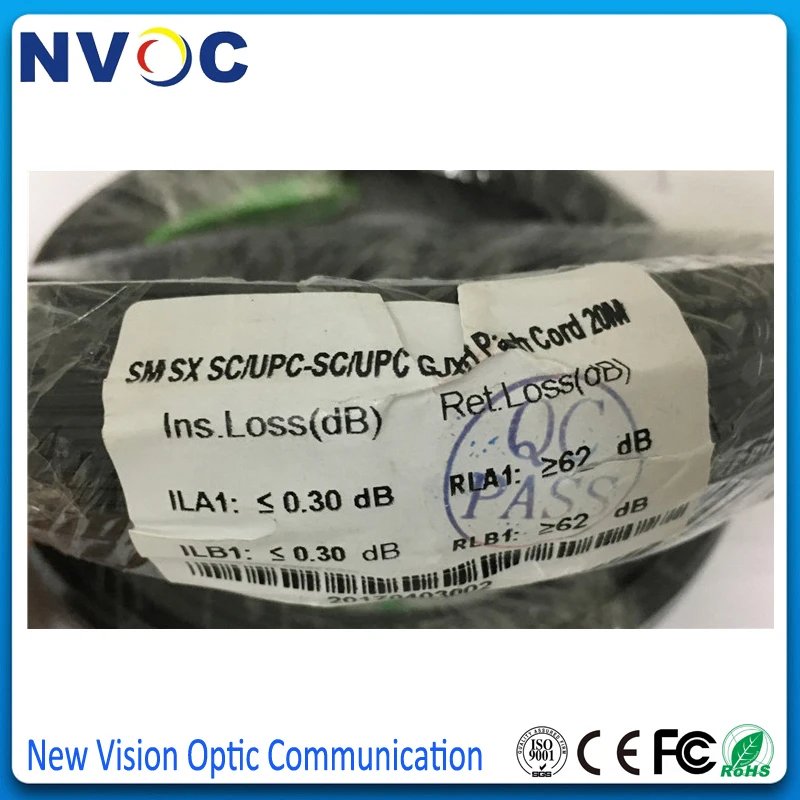 Внутренний волоконный патч корд FTTH GJXH 2 шт./лот 20 м SM Simplex G657A1 LSZH SC/UPC 50 см между