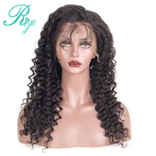 Lace Front Human Hair Wigs Deep Wave 150% Density 360 Lace Frontal Wig Pre-Plucked Hairline Brazilian Lace Wigs Riya Hair