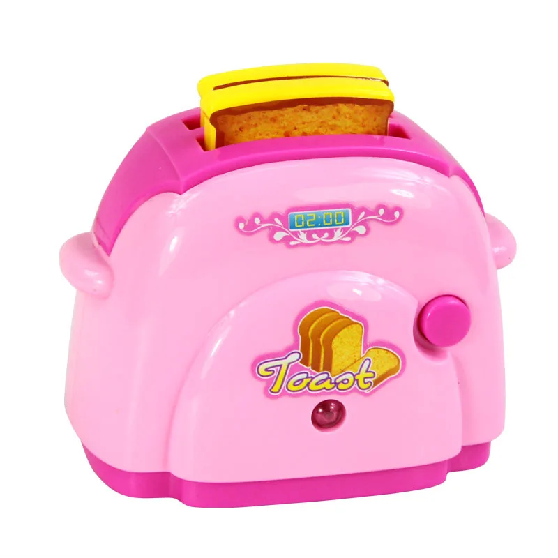 Мини-игрушки для кухни, светильник и звук, пластиковая имитирующая бытовая техника для детей, Детский игровой домик, Игрушки для маленьких девочек, ролевые игры - Цвет: Bread machine