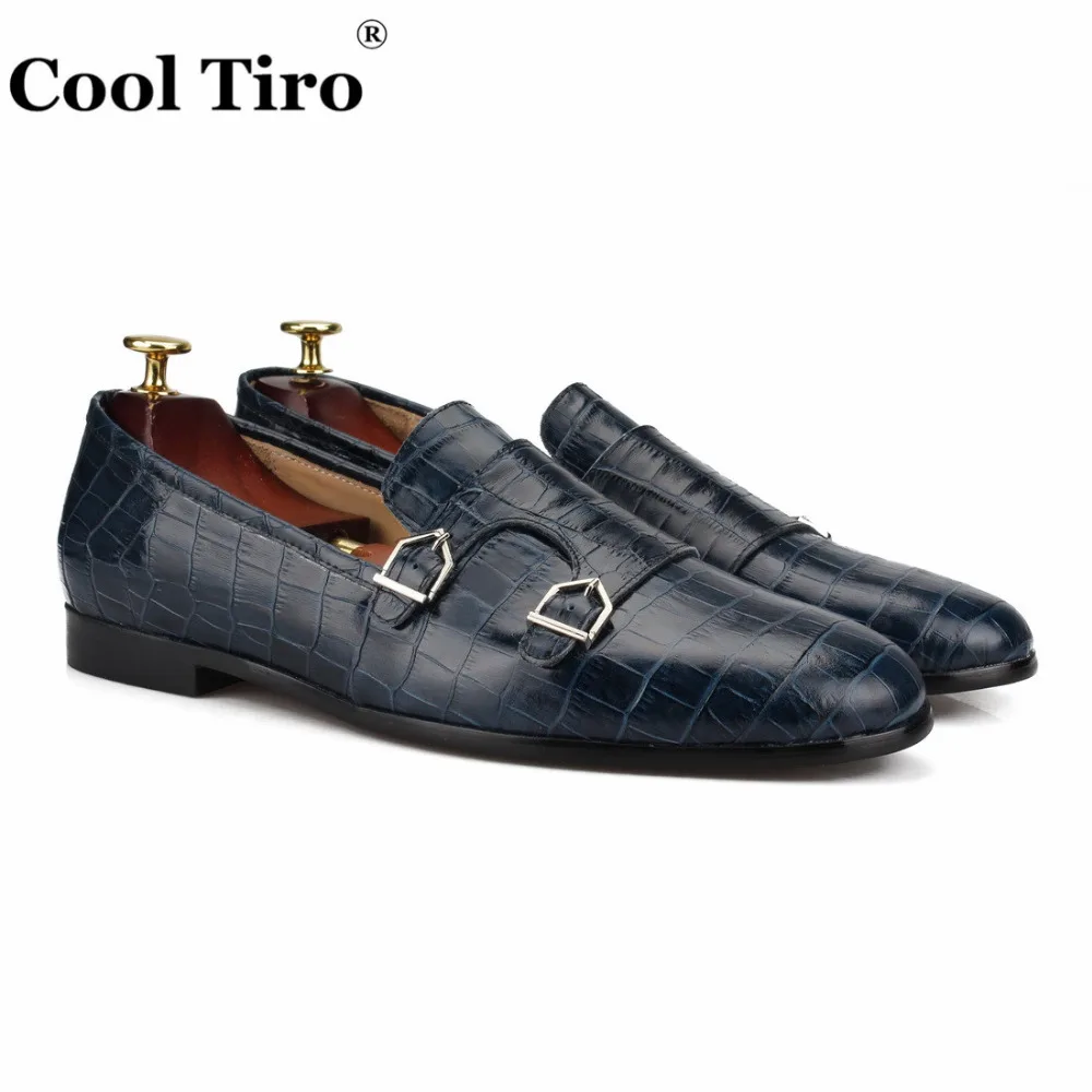 CROCODILE DOUBLE-MONK LOAFERS Dark blue (2)