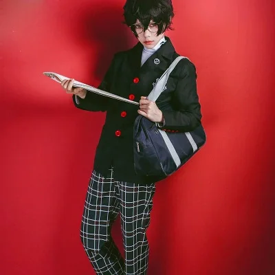 Костюм для косплея аниме Persona 5 школьная форма унисекс пальто + рубашка брюки Kurusu /