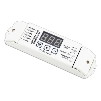 

3CH Led DMX512 Decoder 5A*3CH output DMX/1990 Decoder Controller Screen Display For 5050 RGB LED Strip Light BC-833 DC12V - 24V