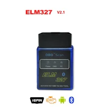 2016 New MINI ELM327 V 2.1 Bluetooth OBD Scan ELM 327 OBD2 / OBDII 16pin V2.1 Code Scanner BT Adapter for Gasoline Cars Android