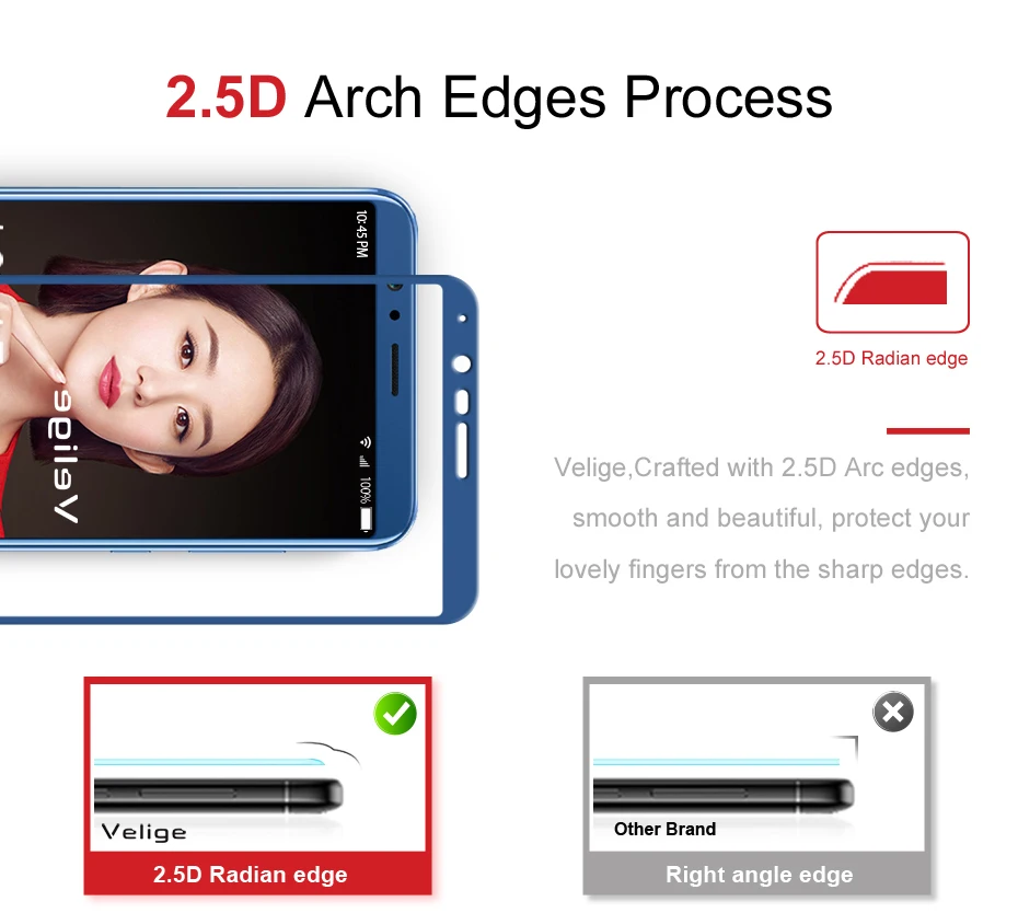Velige Real 2.5D Full Cover Tempered Glass for Huawei Honor View 10 Honor V10 V 10 Screen Protector HD Clarity Glass Film (8)