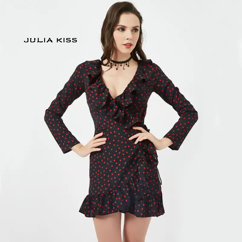 womens wrap mini dress