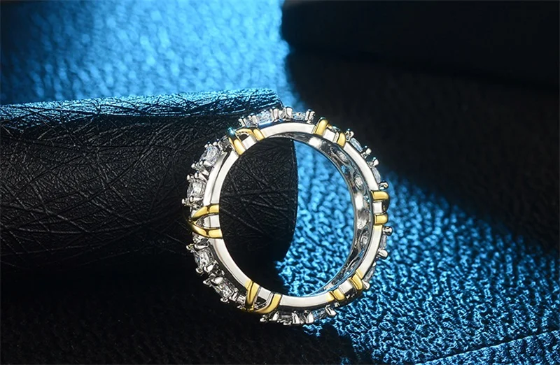 Оригинальное 925 пробы Серебряное кольцо белое& фиолетовое& розовое AAA Циркон CZ Ювелирные изделия золотого цвета обручальное кольцо для женщин
