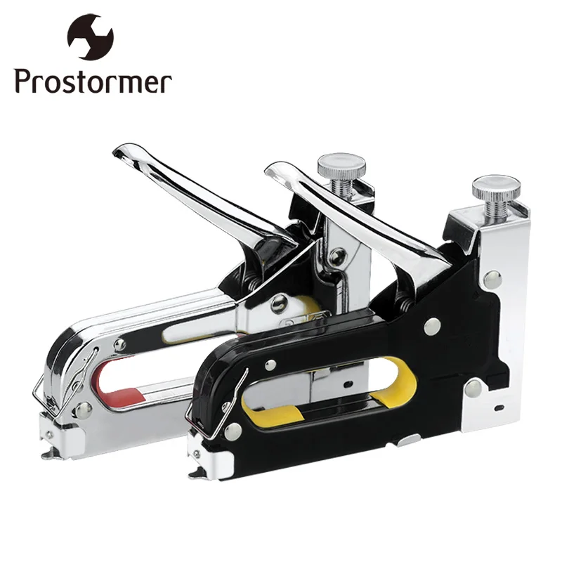 

PROSTORMER Manual Stapler for Furniture Heavy Duty Hand Nail Gun Woodworking Framing With 600pcs Nail Kit Nailers Riveter Tool