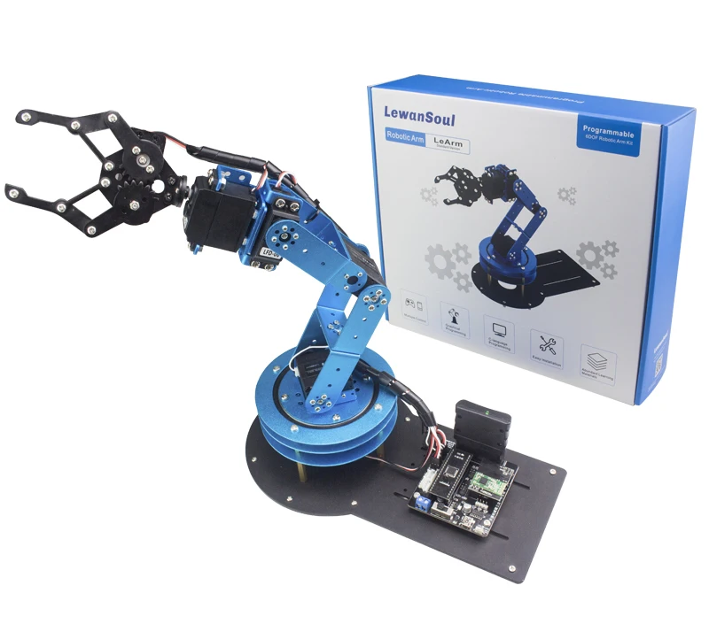 6 DOF Robot Manipulator Metal Alloy Mechanical Arm Clamp Claw Gripper Kit Ardu***/STM32/51 for Robotic Education 6 DOF Robot Manipulator Metal Alloy Mechanical Arm Clamp Claw Gripper Kit Ardu***/STM32/51 for Robotic Education