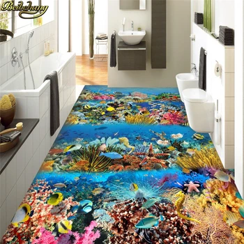 beibehang Custom wallpaper wallpaper floor painted sea world living room bathroom 3D floor painting papel de parede customized 3d wallpaper 3d floor painting wallpaper flame 3d bathroom floor tile in a sitting room 3d living room photo wallpaer