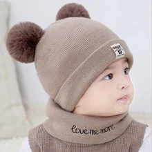 2018 Kids Newborn Baby Boy Girl Pom Hat Winter Warm Knitted Beanie Cap Scarf Set 2018 Kids Newborn Baby Boy Girl Pom Hat Winter Warm Knitted Beanie Cap Scarf Set