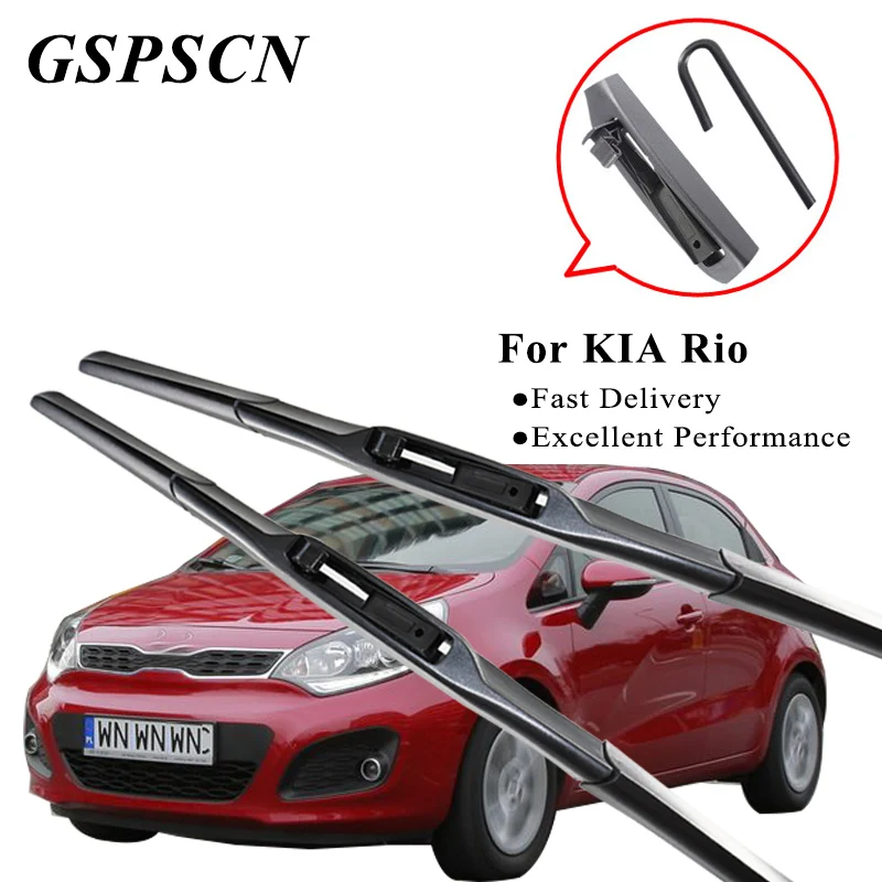 

GSPSCN Hybrid Wiper Blades For KIA Rio DC / JB / UB Fit Hook Arms From 2000 to 2017 Car Windshield Wiper Blade set