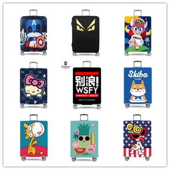 

High Quality Trunk Protector Unisex Trolley Case Travel Case Scratch-proof Dust Cover Thick Stretch Suitcase Set Cartoon Print