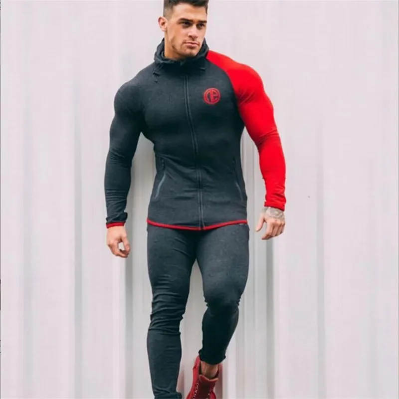 2018 New Fashion Winter Men Set Sporting Suit Hooded Jacket+Pant Sportswear Thick Sweatsuit Set Tracksuit For Men