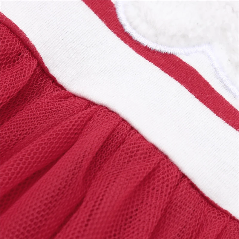 2019 New Infant Baby Girls Cartoon Santa Christmas XMAS Striped Tutu Tulle Dress Outfits Newborn Baby Girl Clothes Set V8@ (6)