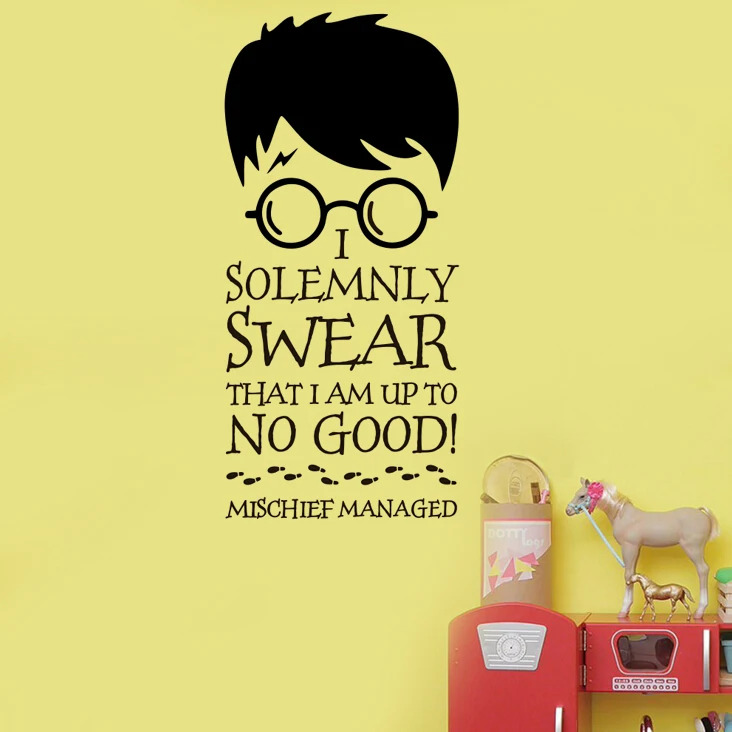 

Harry Potter I SOLEMNLY SWEAR... Vinyl Wall Decal Home Decor Quotes Removable Wall Stickers