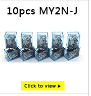 LY4NJ DC12V 24 V AC110V 220 V Мощность реле HH64P LY4N-J миниатюрное реле 4PDT 4NO 4NC 14 шпильки 10A 220VAC