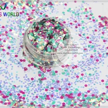 A75321-136 разноцветные шестигранные формованные Блестки для дизайна ногтей и украшения своими руками