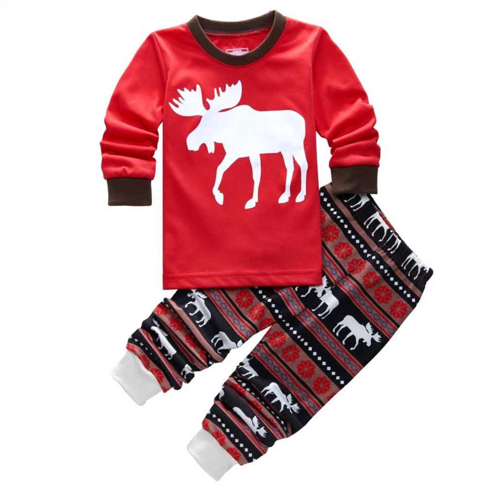 ABWE/Лидер продаж; Новинка; Рождественская одежда красного цвета с Санта-Клаусом для маленьких девочек и мальчиков; олень северный олень; домашняя одежда для сна; ночное белье; Пижама
