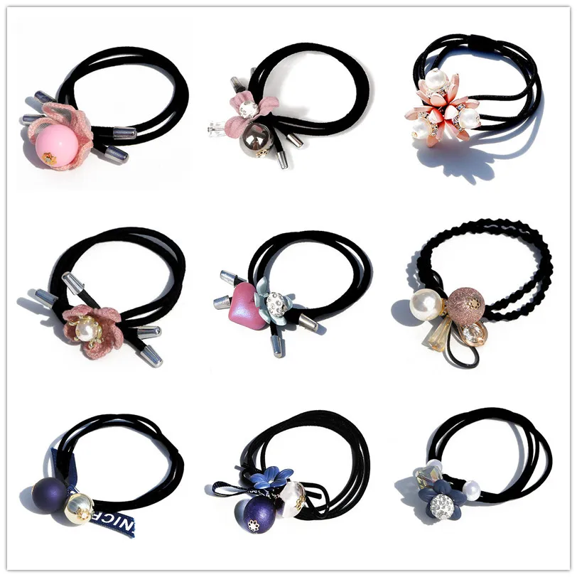 

1PC Lovely Clover Gray Ball Elastic Hair Bands For Women Toys For Kids Handmade Bow Headband Scrunchie Girls Hair Accessories