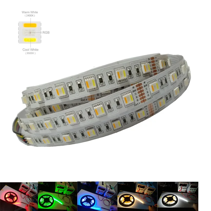 cheap 2019 New 24V SMD 5050 RGBW Wifi LED Strip Lights 5colors rgbww LED Strip Light 1m 2m 3m 4m 5m For Salon Decoration