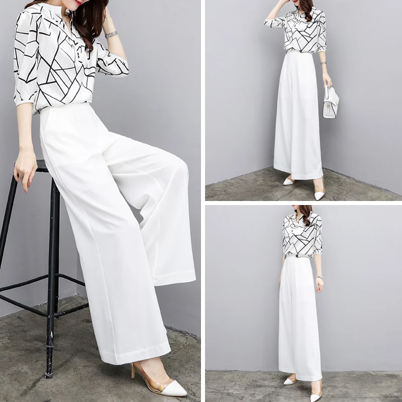 Pantalon Tail Haute Femme ансамбль Женский Две предмета Палаццо комплект из двух предметов