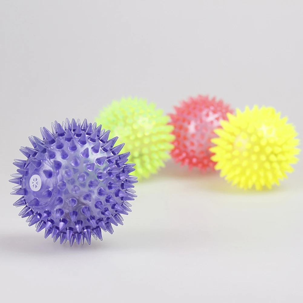 Color Random Flashing Light Up Spikey Ball Kid Nontoxic Spikey High