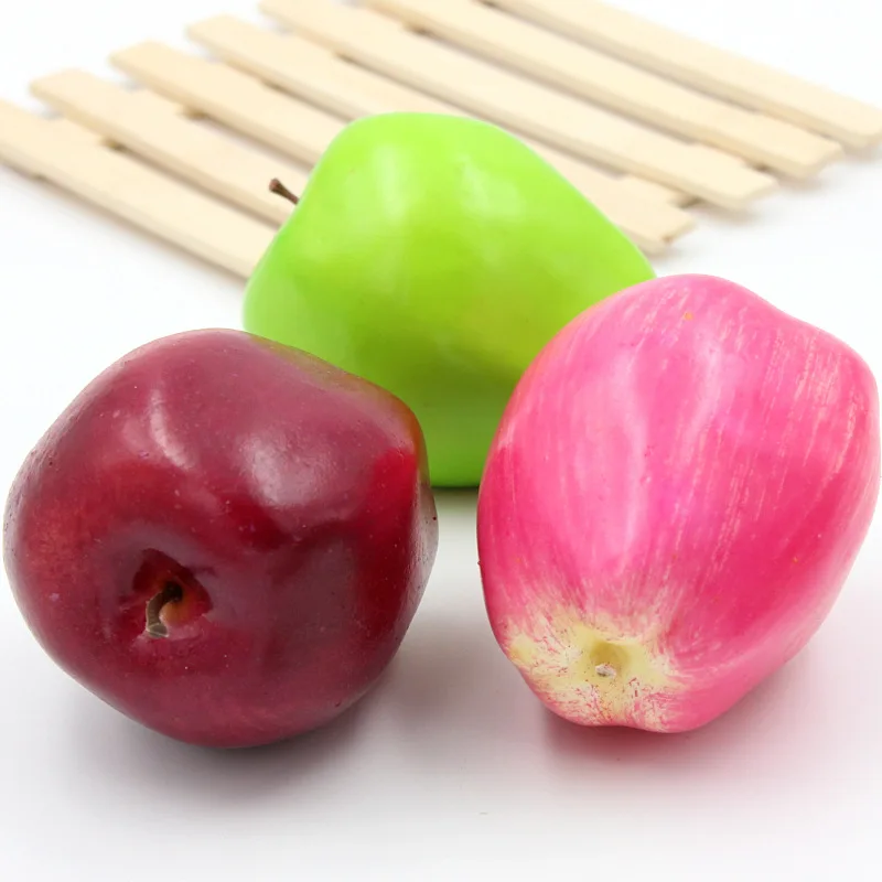 

2pcs apple Artificial Fruit Decorative Plastic Fruit Fake Plant Party Home Decor Garden House Kitchen DIY Craft Supplies