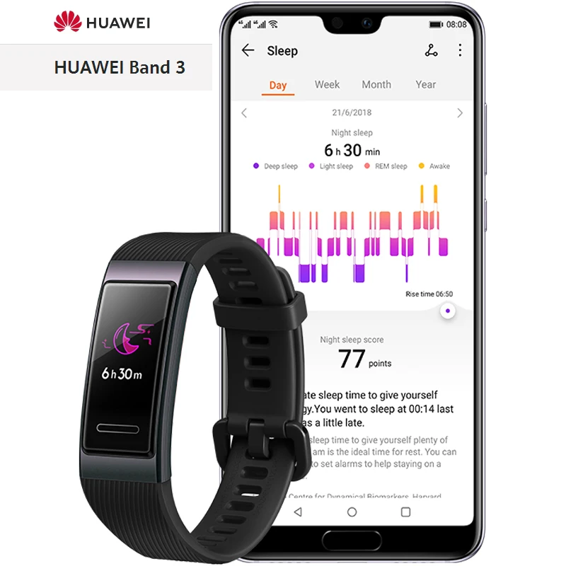 Умный Браслет HUAWEI Band 3, сенсорный экран AMOLED, научный мониторинг сна, частота сердечных сокращений в реальном времени, браслет