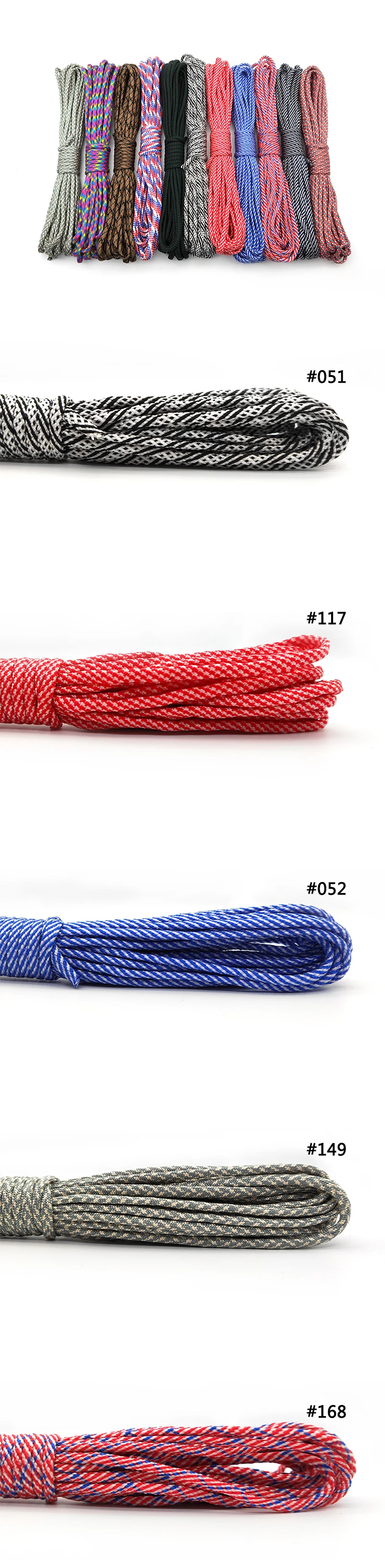 Spec tipo Iii 208 Cores Paracord 550 Paracord Parachute Cord Cordão Corda Mil 7 Vertente 31 Metros Escalada Camping Survival Ferramentas 2 Esporte e Lazer
