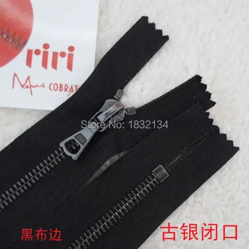 

4# the ancient silver 10- 60cm M6 silent leather black metal zipper 8# Swiss origin riri shoe bag silver zipper