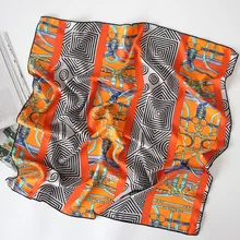 Женский платок, Дамский платок, шейный платок для девочки, повязка на голову с цветочным узором, квадратный носовой платок MGG019