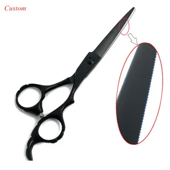 

Custom LOGO Japan serrated blades hairdressing scissor Laser wire hair scissors Cutting barber makas haircut shears cut scissors