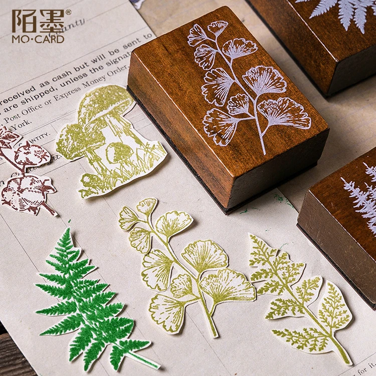 Forest Vintage Cute Diy Wooden Rubber Stamps Diary Scrapbooking Stamps Set For Kids School Diy Cards Crafting