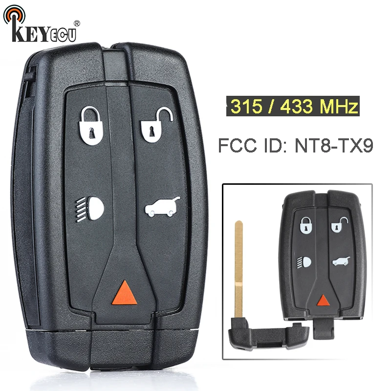 

KEYECU 315/ 433MHz FCC: NT8-TX9 4+1 5 Button Smart Remote Key Fob key for Range Rover Freelander 2 LR