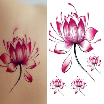 

colorful lotus flower tattoos Pattern Taty New Design Flash Removable Waterproof Temporary Tattoo Stickers women sexy