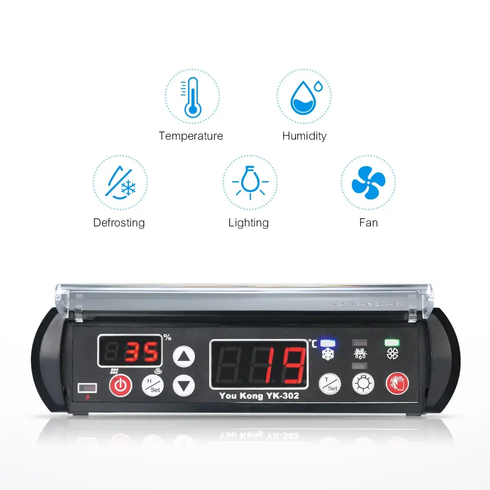 

Digital Temperature Humidity Controller Tester Temperature Humidity Meter Detector 220V Thermostat Hygrostat