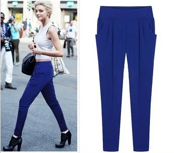 plus size blue pants