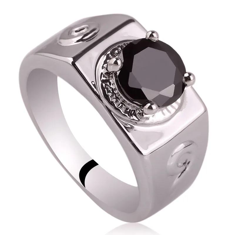 

Classic Jewelry Man Sterling Silver 925 Ring 8mm Cubic Zirconia Heavy Finger Wear Sizes R512