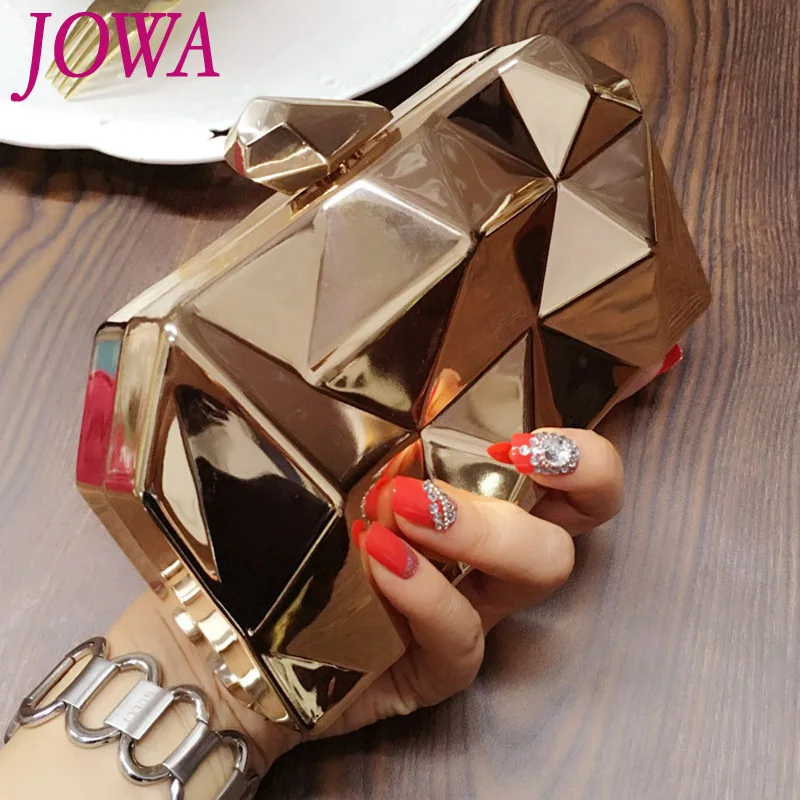 

2019 New Design Evening Bags Fashion Golden Party Bag Women's Simple Night Purse Irregular Line Mini Solid Chain Handbag 3 Color
