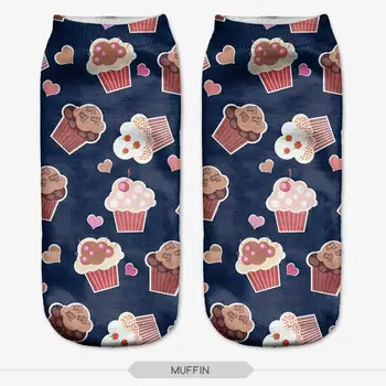 

RUNNING CHICK muffin running chick digital photo printed ankle socks women