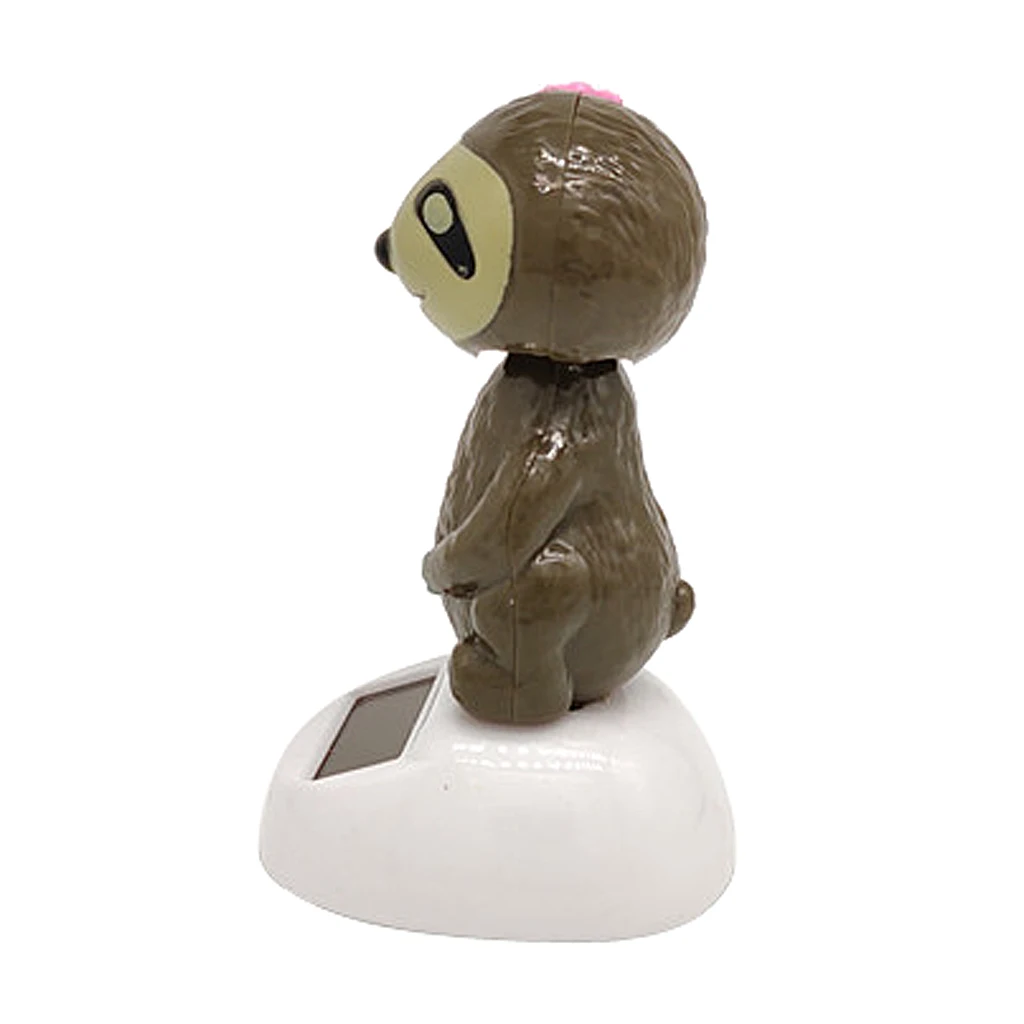 Cartoon Solar Powered Tree Sloth Figurine - Nodding Dancing Swing Animal Model Kids Educational Toy Home Desk Decor