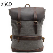 Холст мужской рюкзак молодежный рюкзак для ноутбука школьный рюкзак большой емкости винтажная Военная дорожная сумка рюкзак ArmyGreen школьные сумки