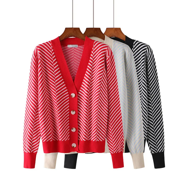 2019 New Spring Autumn Women Knitted Cardigan Fashion Elegant Outside Ladies Knitwear Coat Loose Long-Sleeved Female Tops Lj353