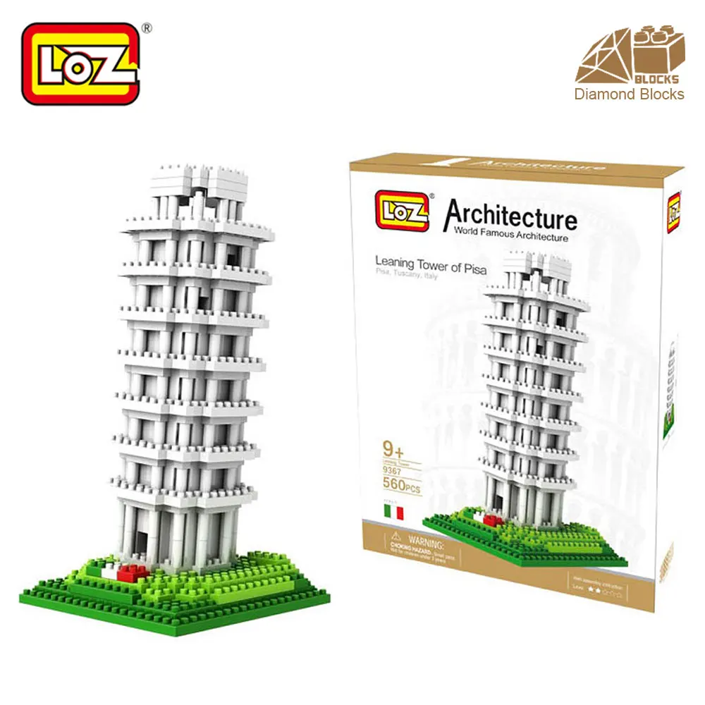 Mr.Froger LOZ Tower of pisa Diamond Block World Famous Architecture Series Tuscany Italy City Building Blocks Classic toy House | Игрушки и