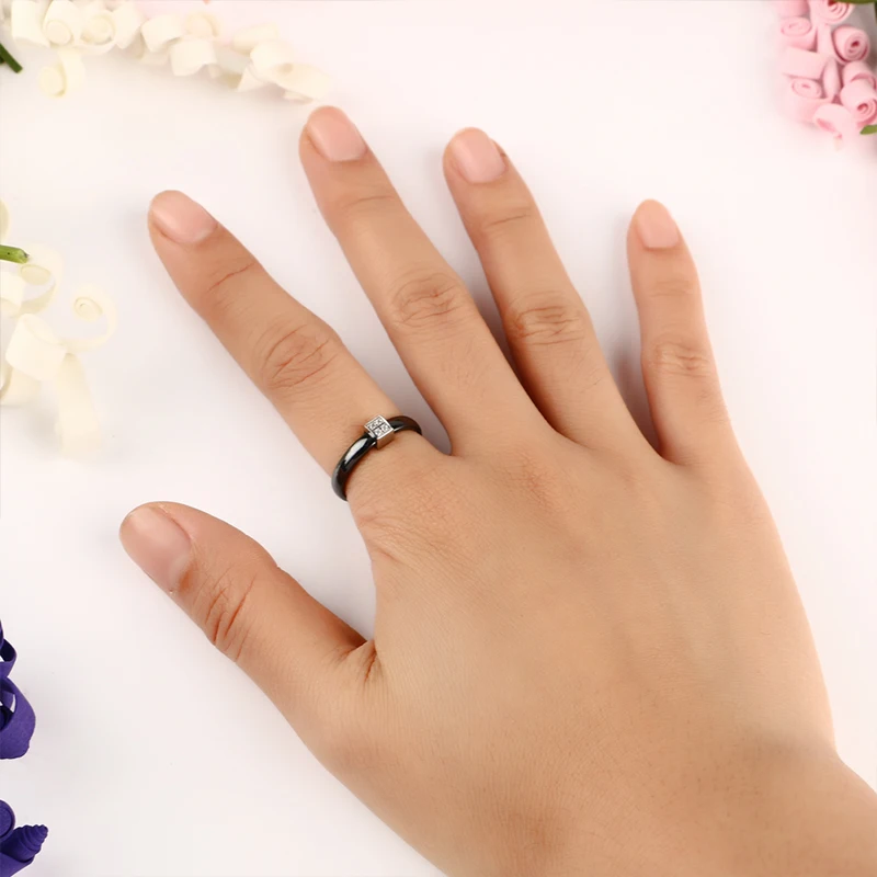 3 мм ширина гладкие керамические кольца для женщин розовые черные белые тонкие керамические кольца уникальные обручальные кольца модные ювелирные изделия