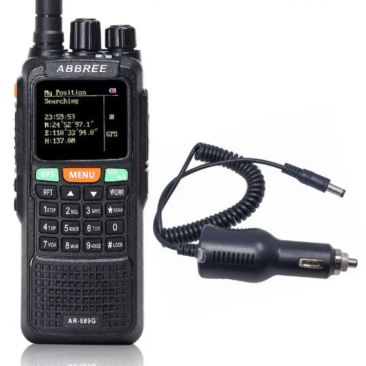 ABBREE AR-889G, gps, 10 Вт, мощная портативная рация, перекрестный репитер, двухдиапазонный, длинный диапазон, портативный радиопередатчик - Цвет: add a charger