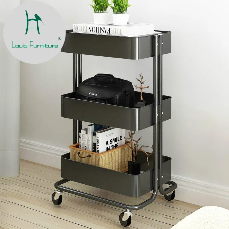 

Louis Fashion The Trolley Kitchen Contains Three Layers of Movable Multifunctional Pulley
