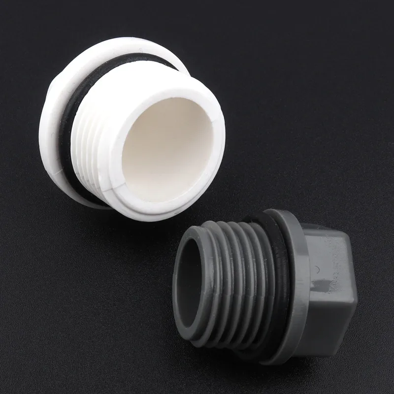 6pcs/lot 1/2" 3/4" 1 Inch Male Thread PVC Pipe Plug Micro Irrigation Fittings Water Pipe Connectors Tube End Caps Screw Plug