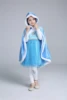 Winter 2022 Girls Elsa Cloak Girls Plus Velvet Cloak Cape Girl Princess Blue Clothes Kids Children Cartoon Hooded Shawl Clothing ► Photo 2/6